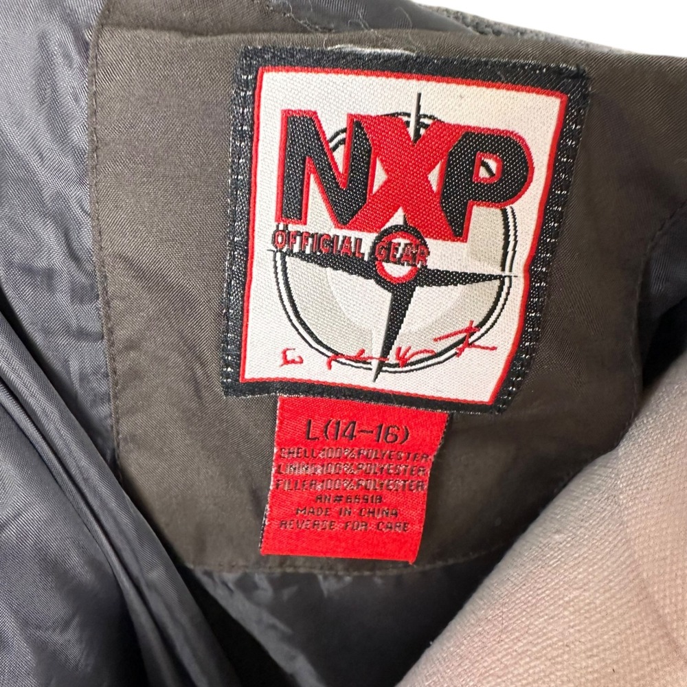 Vintage Y2K Northern Explosion NXP Black Puffer Jacket Fur Hood Youth L Women S - Picture 4 of 9